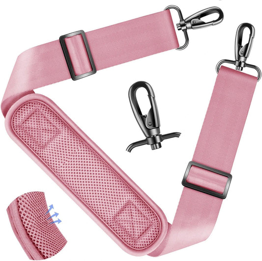 ZINZ Shoulder Strap - 59 Inch Universal Heavy-duty Adjustable Strap with Ultra-thick Fixed Breathable Pad for Laptop, Gym, Camera Bag and More -Pink