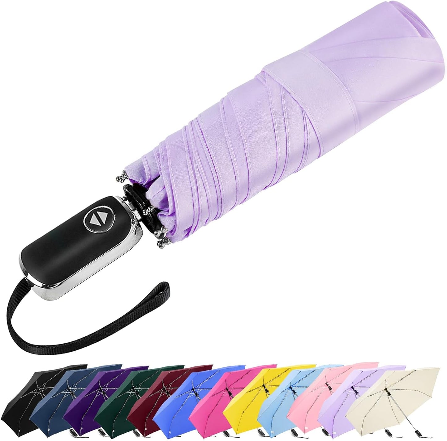 Lejorain Mini Umbrella for Travel Automatic - Folding Compact Flat Umbrella Lightweight Strong Portable Umbrellas for Rain Adults