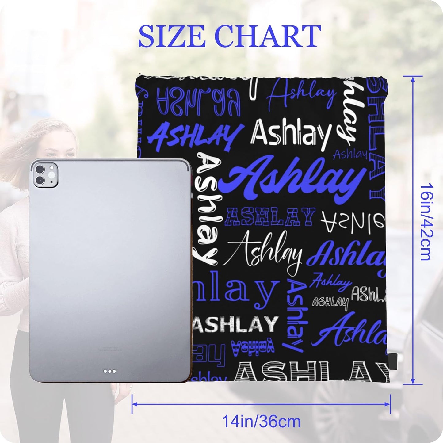 Personalized Drawstring Bag with Your Name Drawstring Backpack for Men Women Small Gym Beach Shopping Sport Yoga Bag (Custom Name-11)