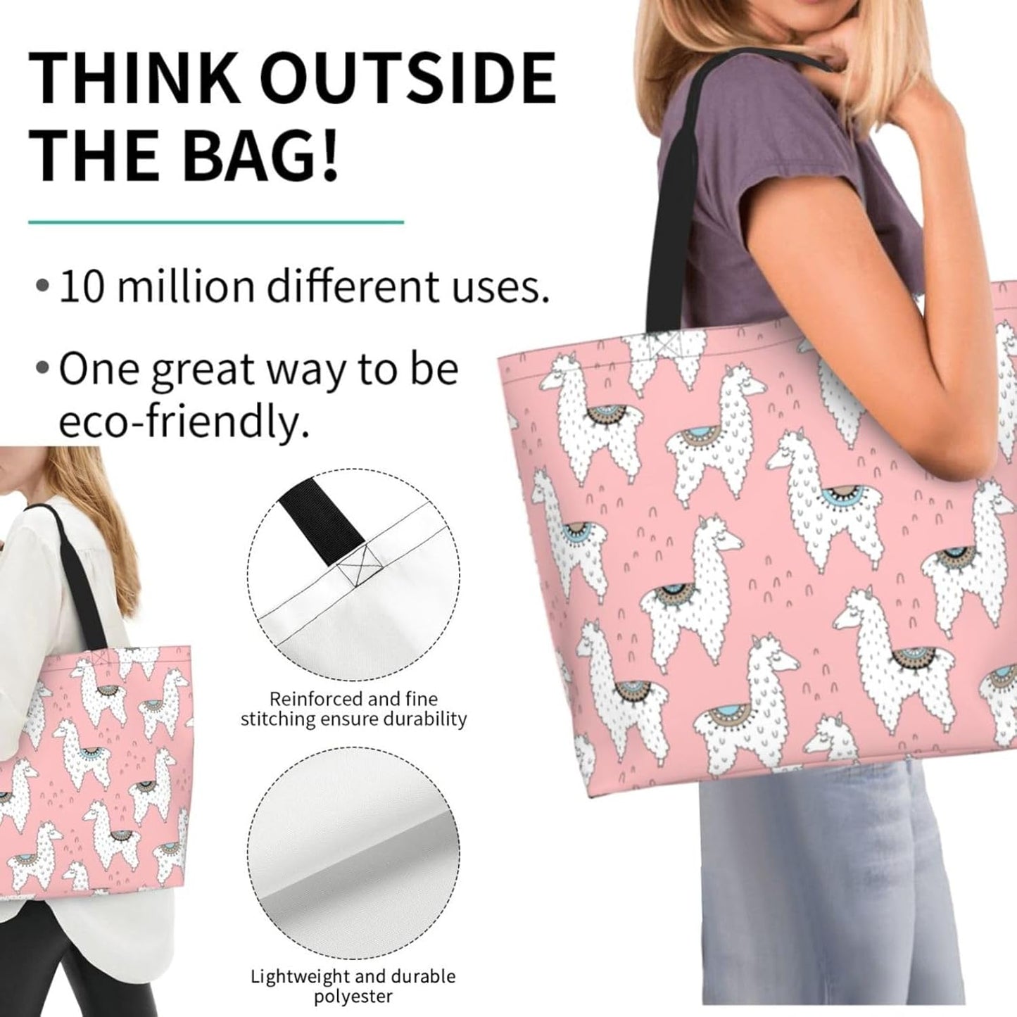 Tote Bag Beach Bag for Women Reusable Grocery Large Shopping Shoulder Bag Travel Handbag