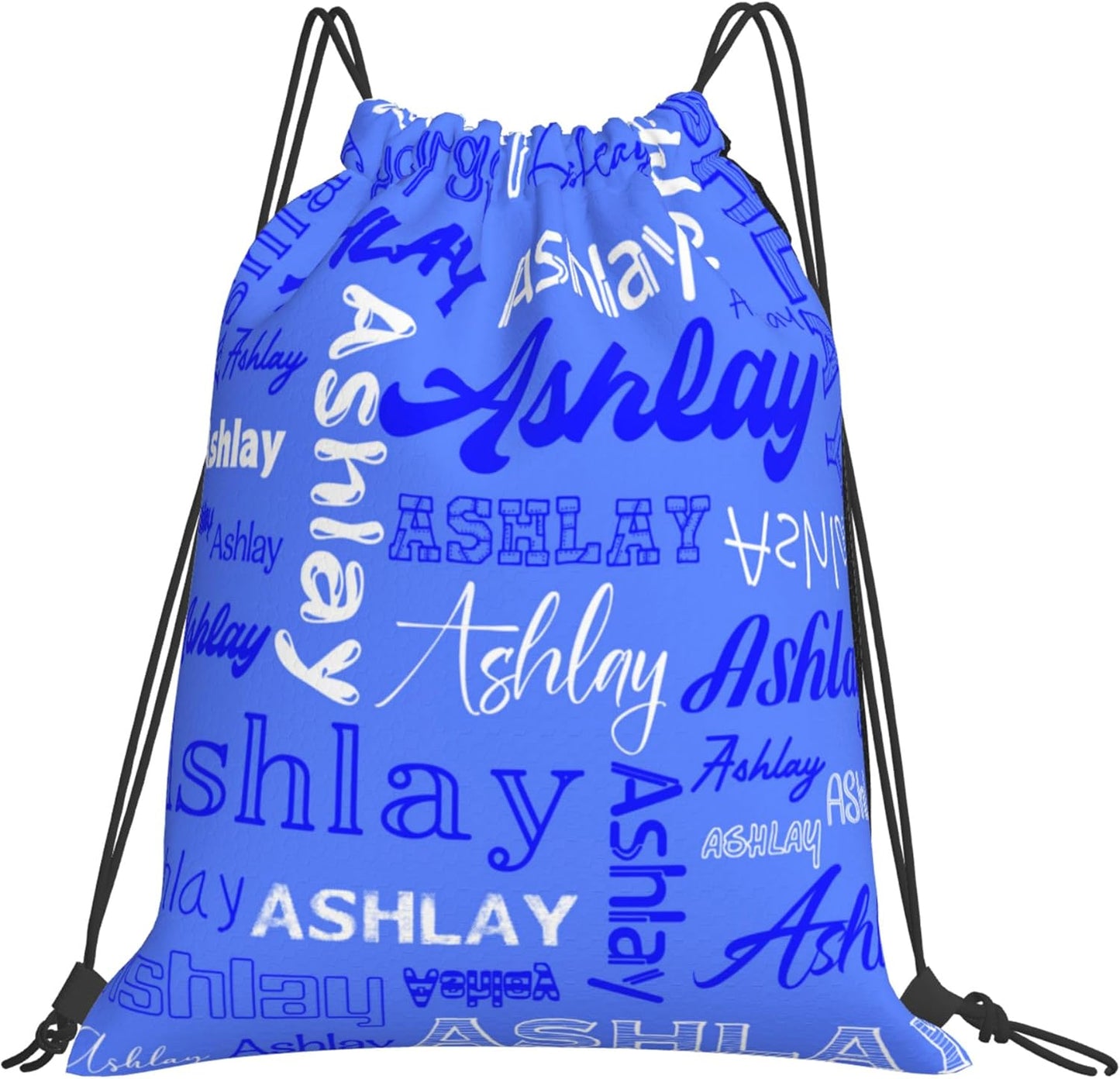 Personalized Drawstring Bag with Your Name Drawstring Backpack for Men Women Small Gym Beach Shopping Sport Yoga Bag (Custom Name-2)