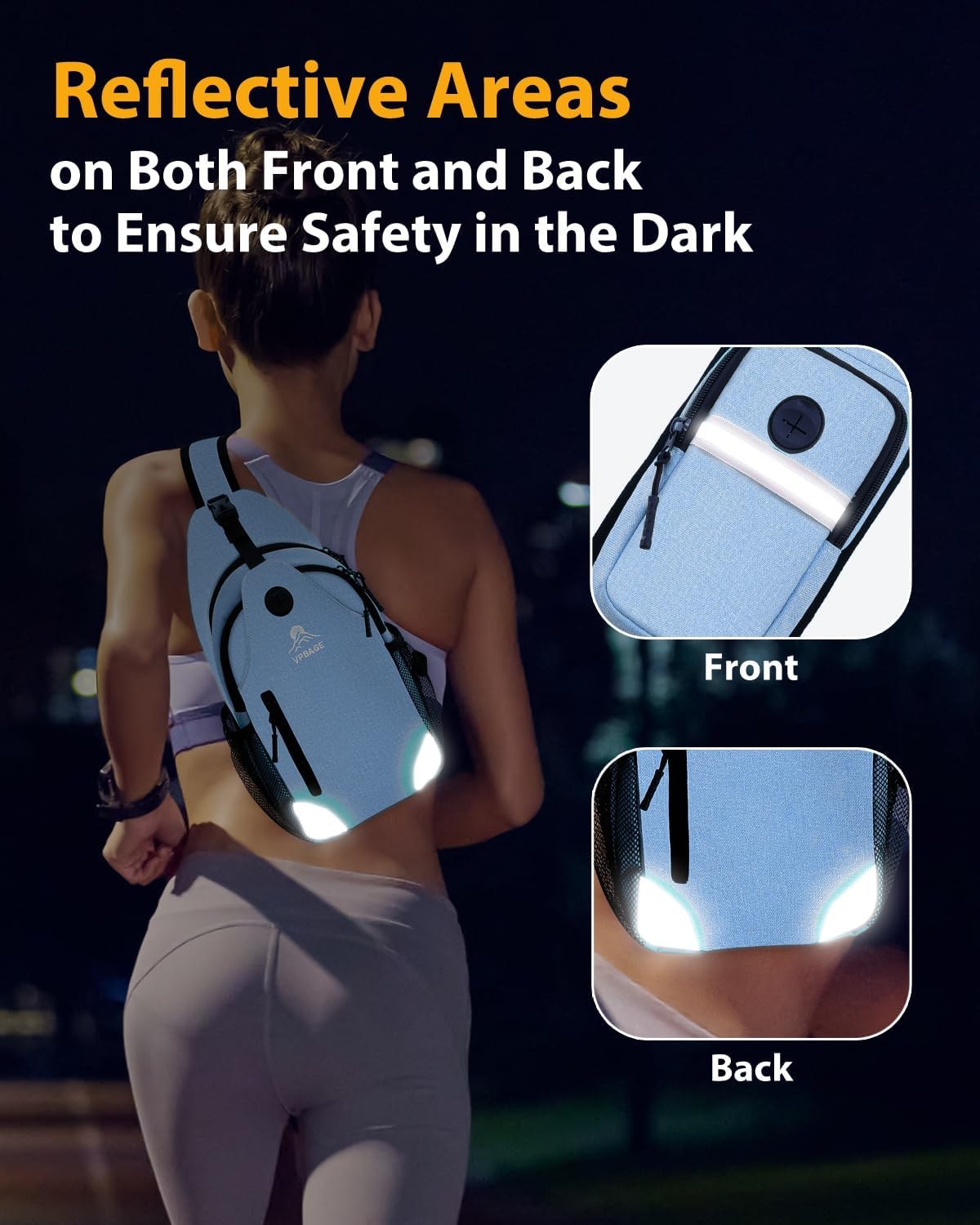 Sling Bag, Crossbody Bag for Men, Cross Body Hiking Backpack, Travel Daypack, Chest Pack with Chest Phone Holder