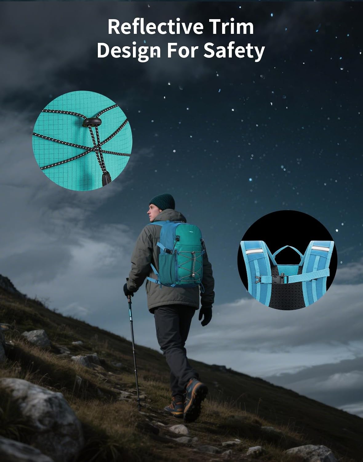 ECOHUB Small Hiking Backpack for Men Women, 20L Lightweight Travel Backpacks Water Resistant
