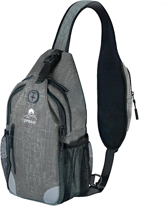 Sling Bag, Crossbody Bag for Men, Cross Body Hiking Backpack, Travel Daypack, Chest Pack with Chest Phone Holder