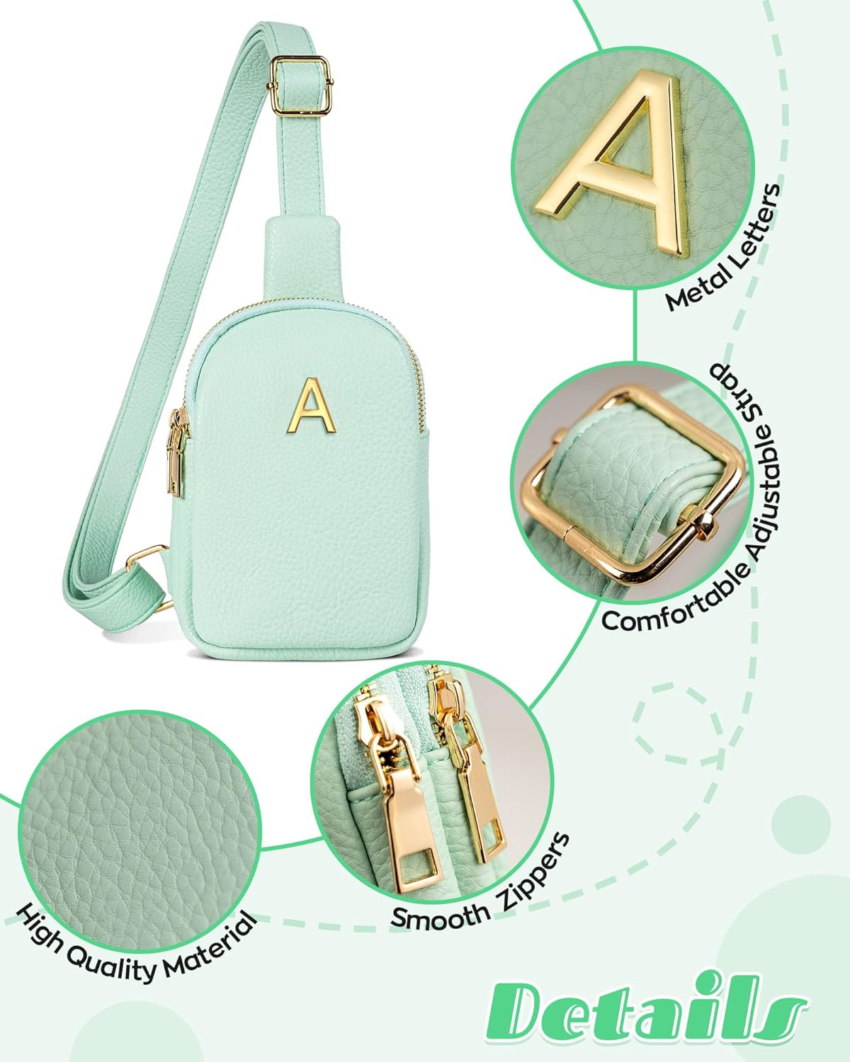 Gifts for Preteens Teen Girls, Sling Purse with Initial Letter for 8 9 10 11 12 13 14 15 16 Year Old Girls, Mini Crossbody Bags for Teen Girls, Tween Girls Trendy Stuff, Travel Essentials