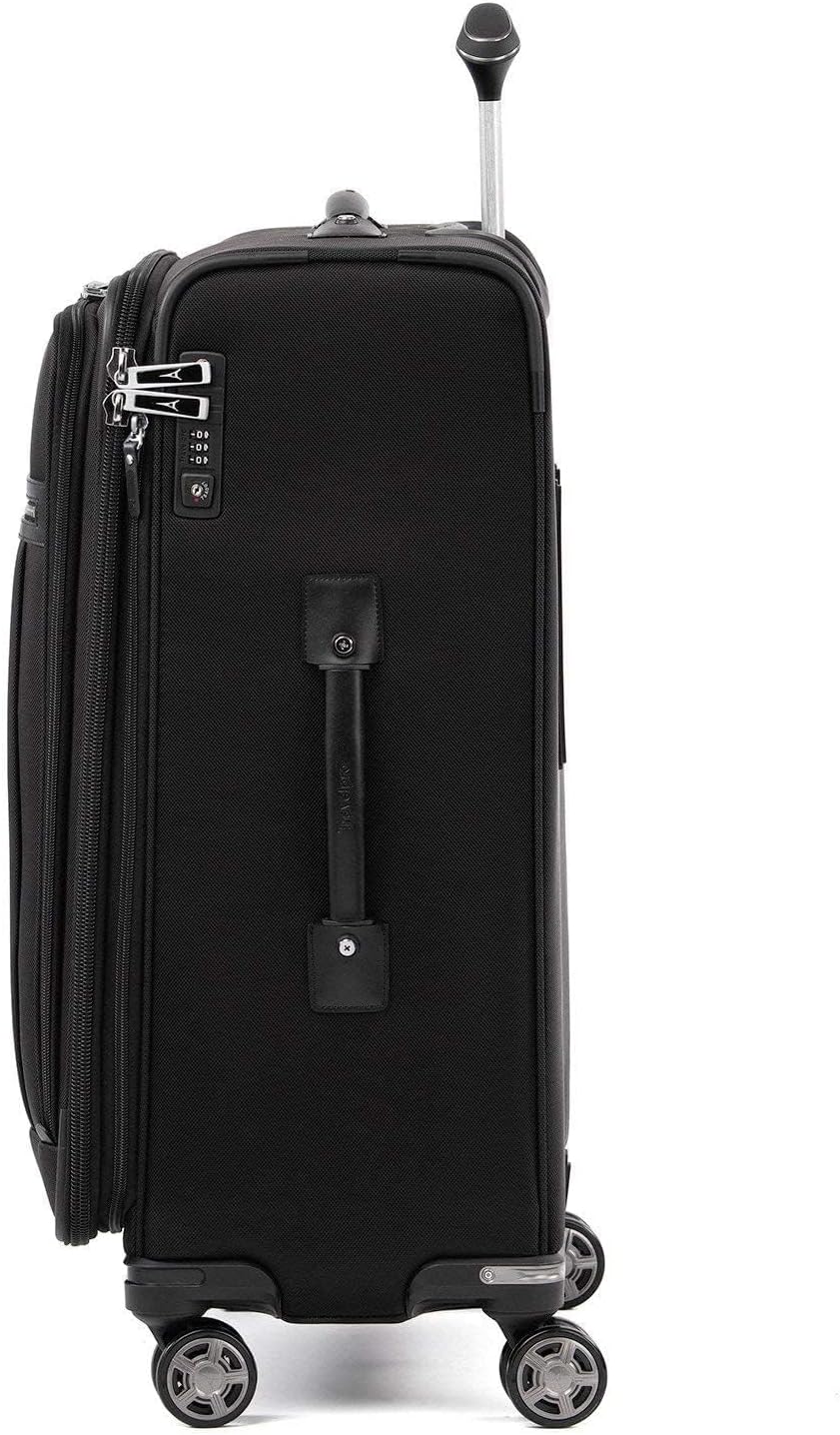 Travelpro Platinum Elite Softside Expandable Luggage, 8 Wheel Spinner Suitcase, TSA Lock, Men and Women (Shadow Black, 2-Piece Set (21/25))