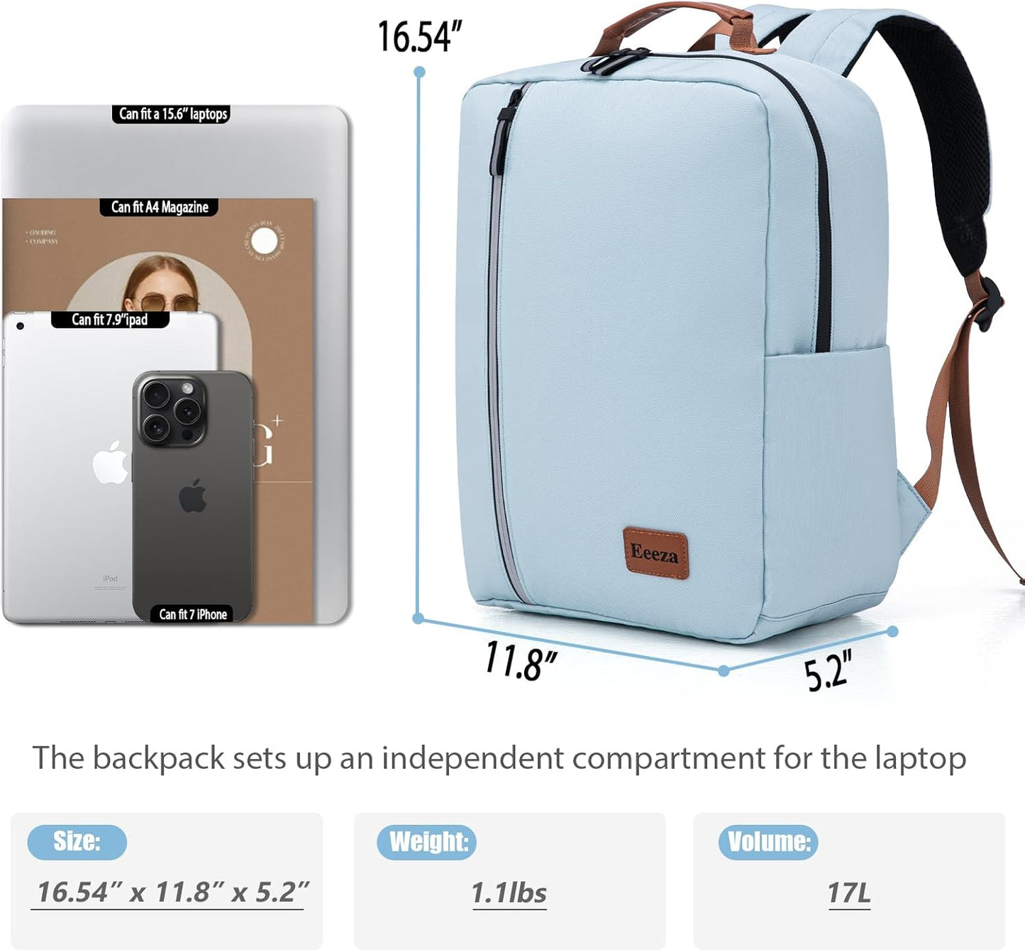 Laptop Backpack, Durable Lightweight Travel Backpack Featuring Spacious Main Laptop Compartment, Functionality for Travel, School, Daily Use