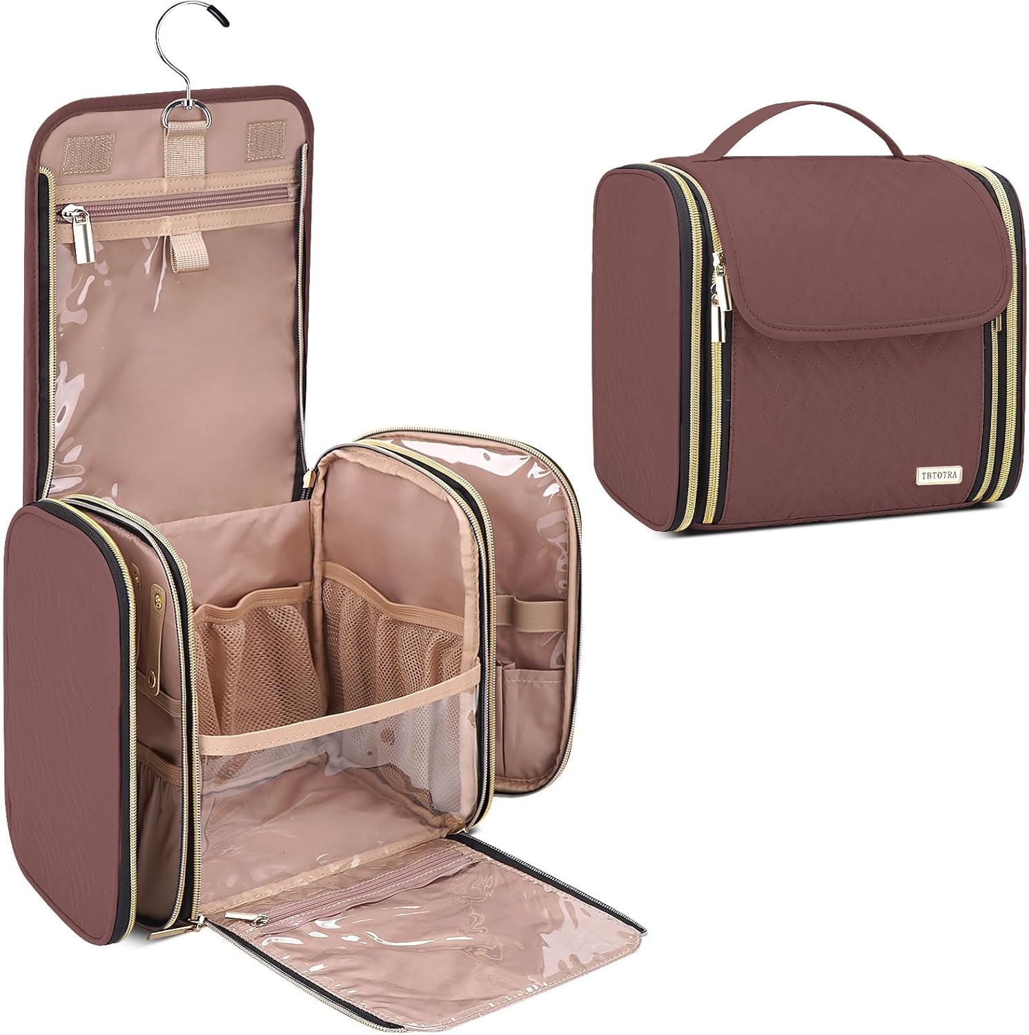 Hanging Toiletry Bag & Makeup Bag for Women with Jewelry Organizer - TSA Approved Large Capacity