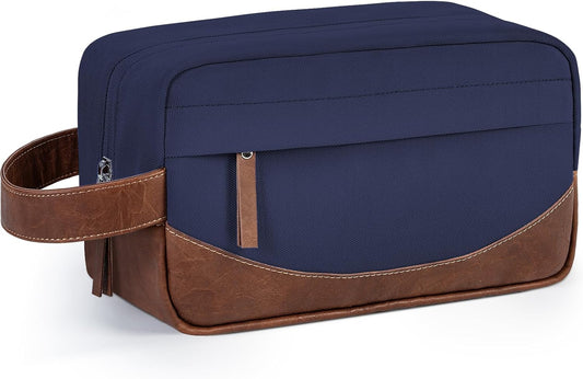 Travel Toiletry Bag for Men, Hanging Toiletry Organizer, Water Resistant Shaving Kit with Large Capacity for Travel Accessories (Blue, Medium)