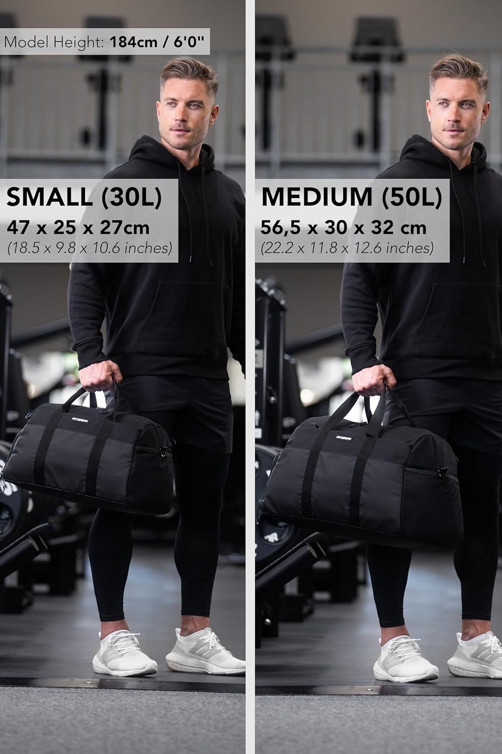 Fitgriff® Gym Bag V2 for Men and Women with Shoe & Wet Compartment - Duffle Bag for Travel, Sports