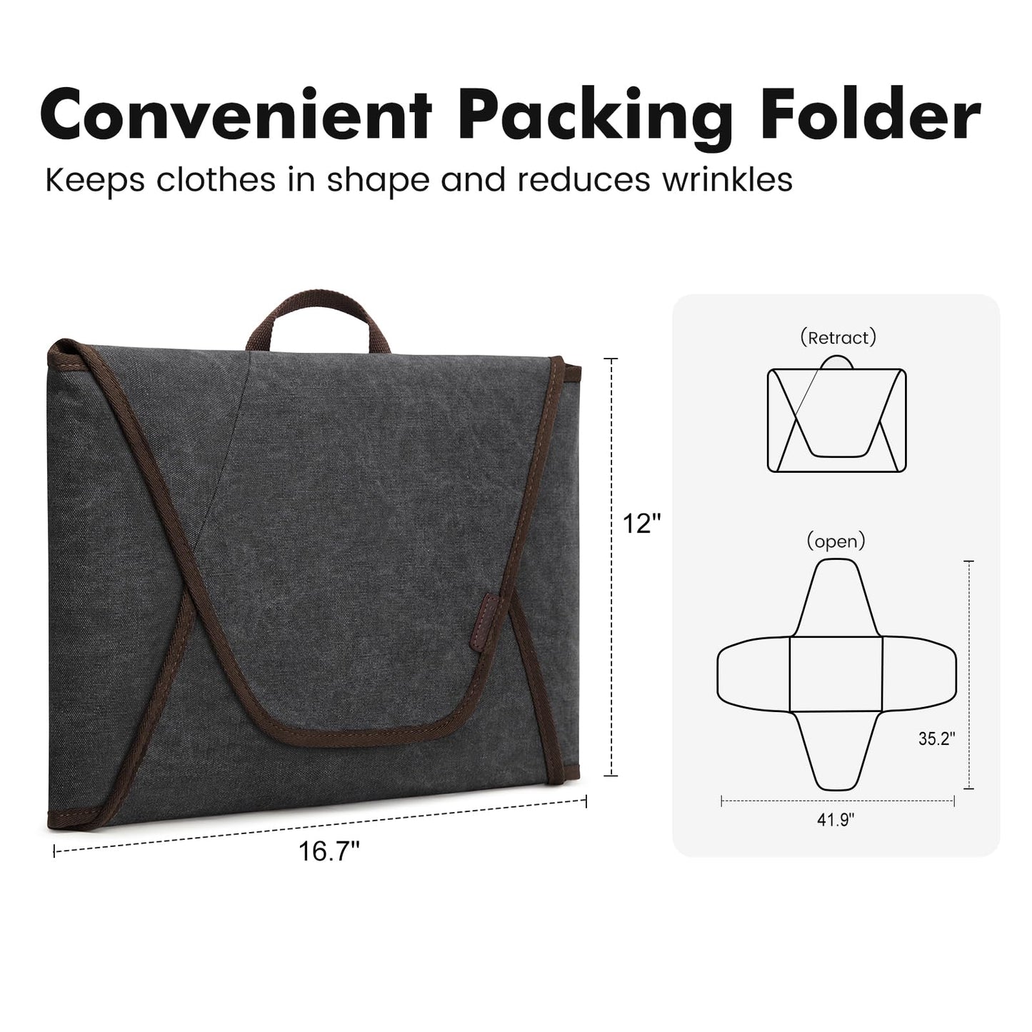 S-ZONE Garment Folder Compression Packing Cubes Suitcase Organizer Bags