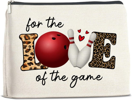 Bowling Gifts Makeup Bag Bowling Team Gifts for Women Coach Cosmetic Bag Bowling Zipper Makeup Pouch Gift, polychrome