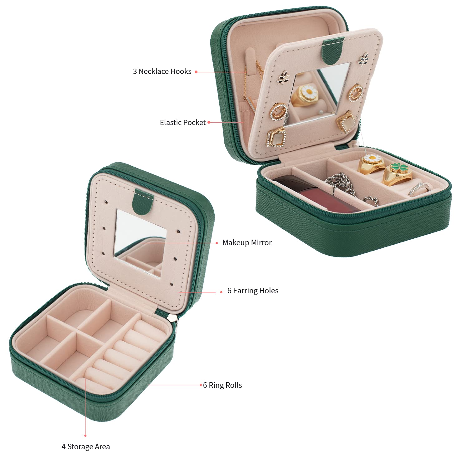 KElofoN Travel jewelry case Travel jewelry box Travel Jewelry Organizer Small box Gift for Girls