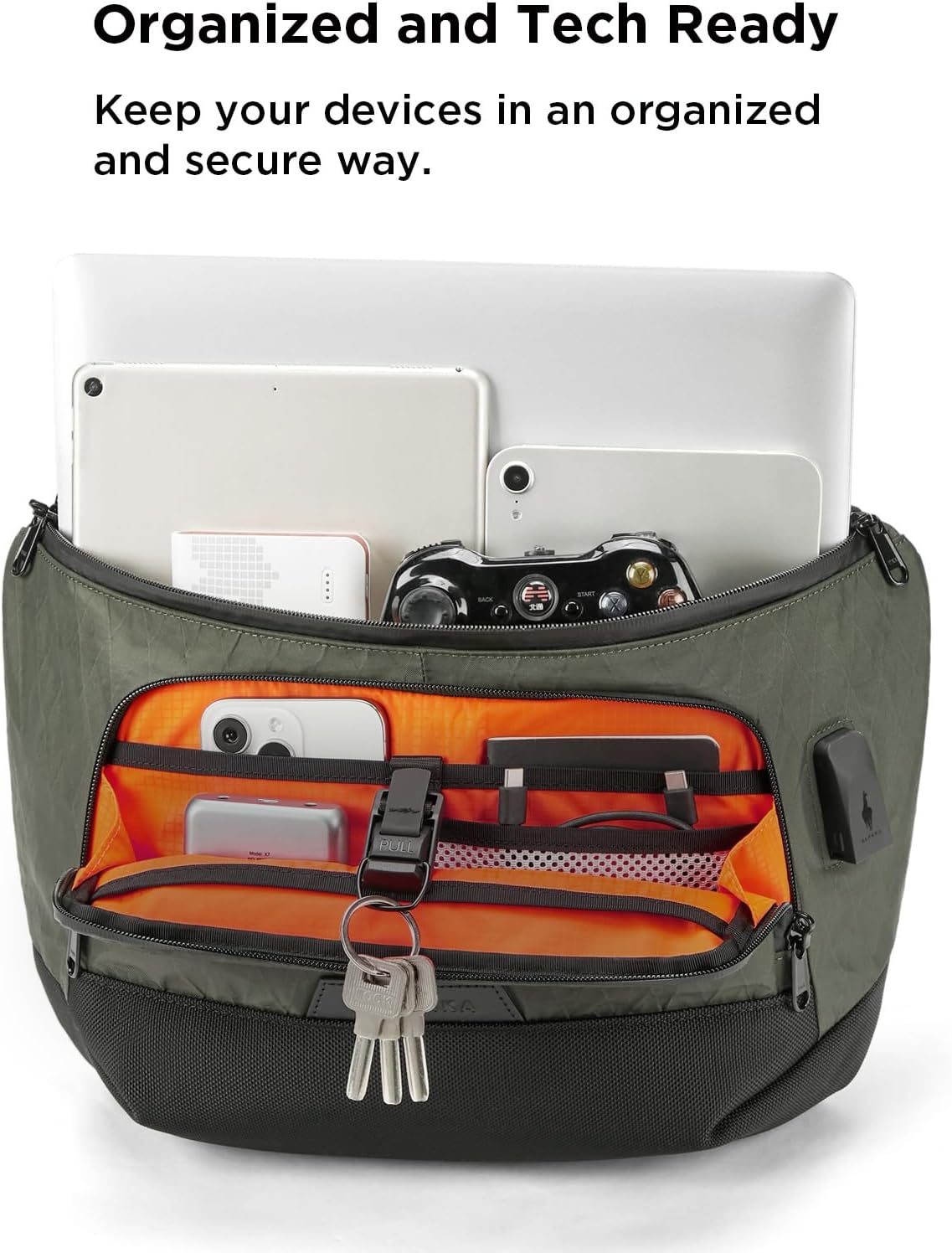 ALPAKA Bravo Sling Max, 8L RFID-Blocking Sling Laptop Bag for Men with Maglockz Buckle, Lockable
