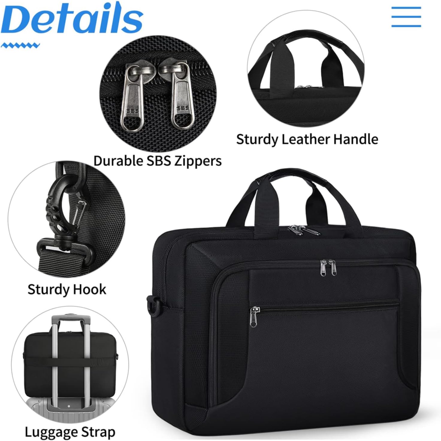 Laptop Bag 17.3 Inch Laptop Briefcase Large Waterproof Laptop Case for Men Women Business Office