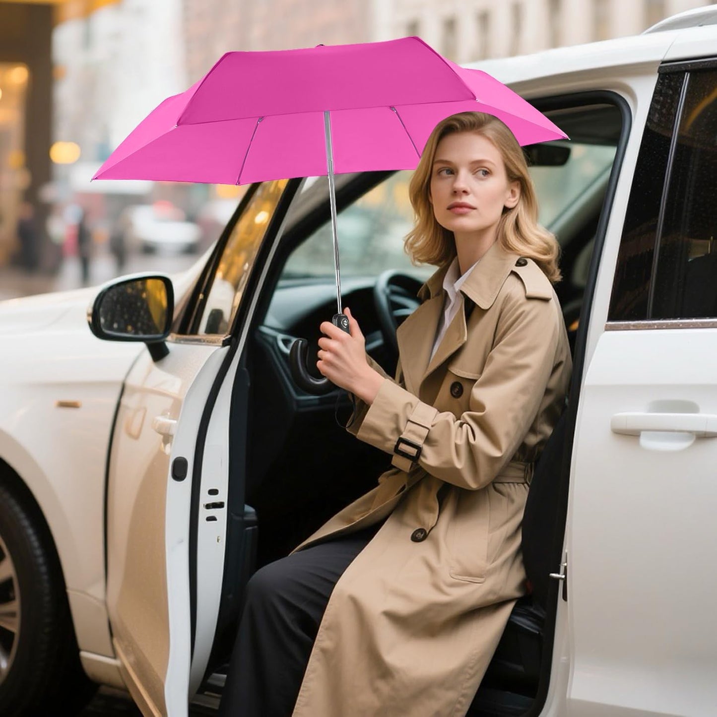 Lejorain Mini Umbrella for Travel Automatic - Folding Compact Flat Umbrella Lightweight Strong Portable Umbrellas for Rain Adults