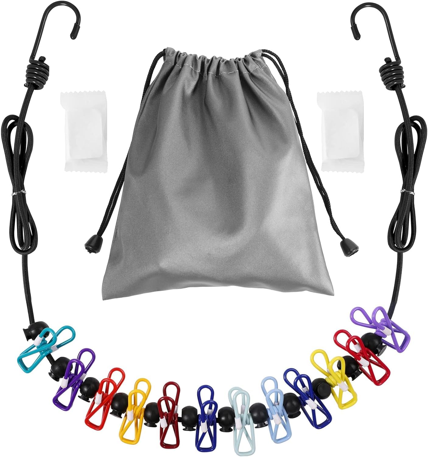 Retractable Travel Clothesline, Portable Clothesline (Including 2 Compressible Towels) 12