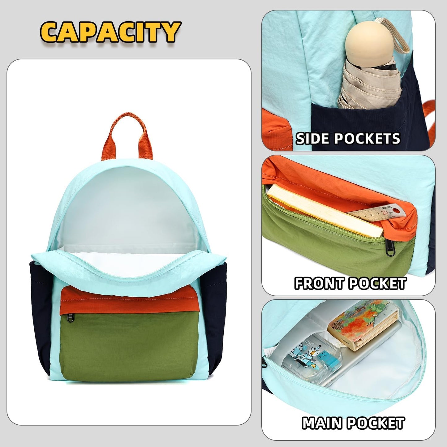 willikiva Kids Backpack for School Boys Girls Teens Toddler Backpack Waterproof Kindergarten Preschool Elementary Bookbag Children Travel Bag(Light Blue Green,Small)