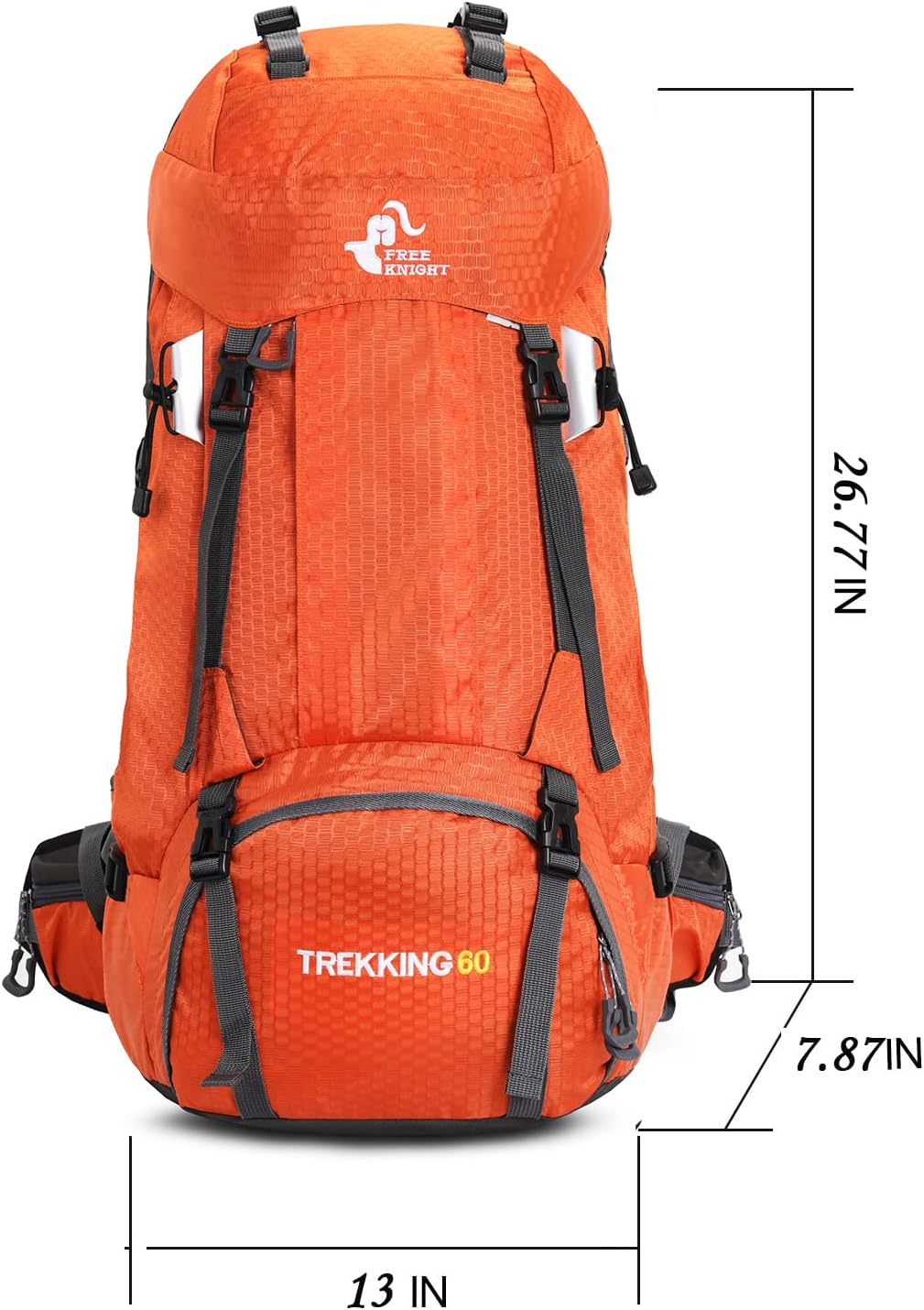Bseash 60L Waterproof Hiking Camping Backpack with Rain Cover, Large Outdoor Sport Travel Daypack