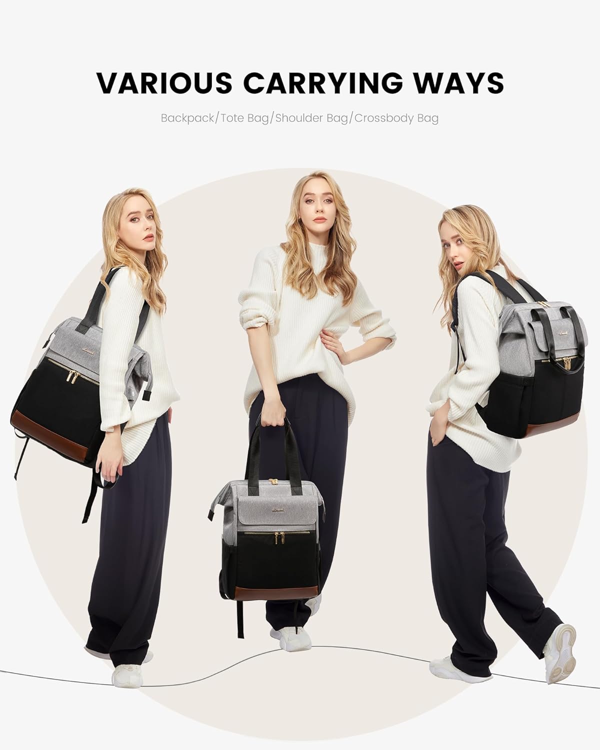 LOVEVOOK Laptop Backpack for Women, 15.6 Inch Work Laptop Bag with USB Port, Fashion Teacher Nurse
