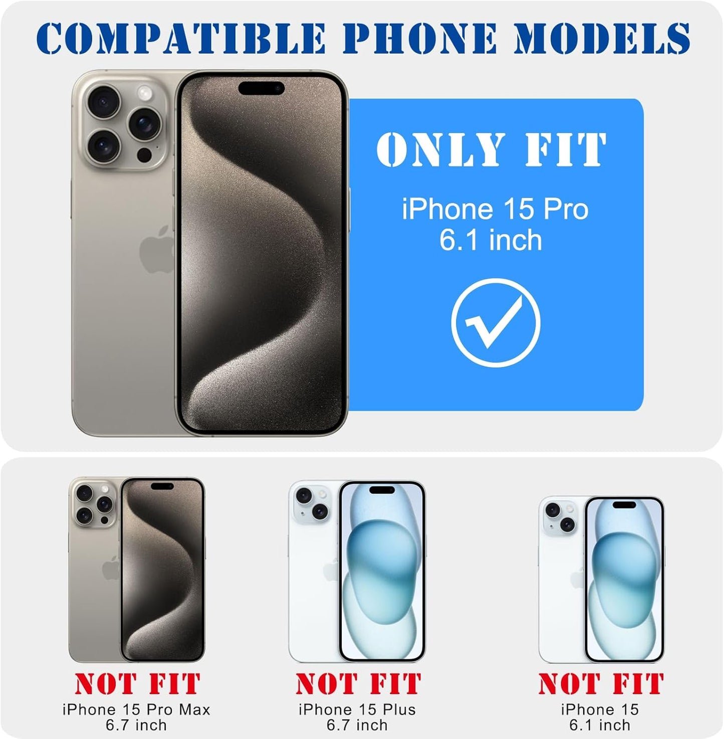 for iPhone 15 Pro Case, Vintage Camo Pattern Design for Men Boys Teens, Cool Camouflage Shockproof Protective Cover for Girls Women - Black