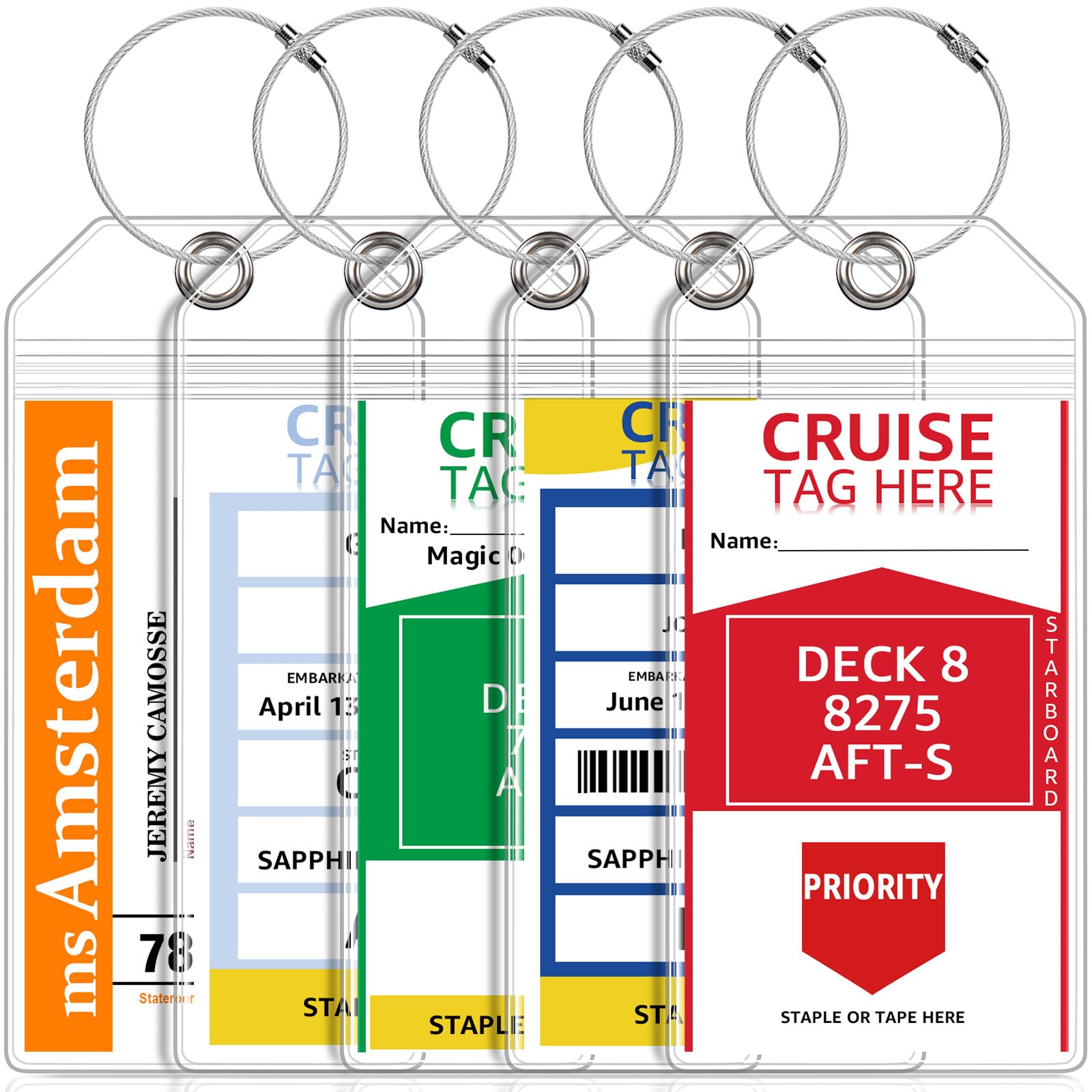 FUNMCAN Cruise Luggage Tag Holders for Carnival, NCL Cruise Ship Essentials