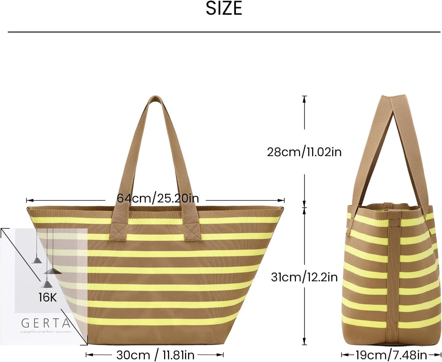 abshoo Large Beach Bag For Women Stripe Beach Tote Bag Ladies Large Gym Tote Carry On Weekender Travel Bag