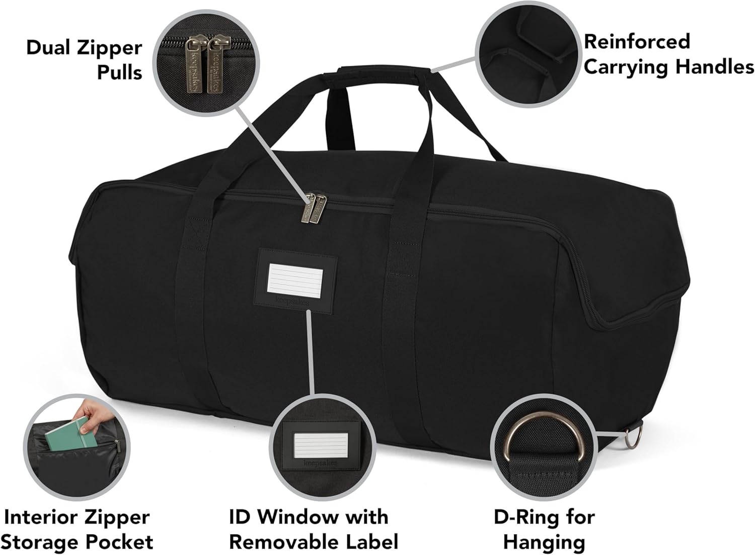 Covermates Keepsakes - Storage Duffel Bag - Heavy Duty Polyester - Reinforced Handles - Closet