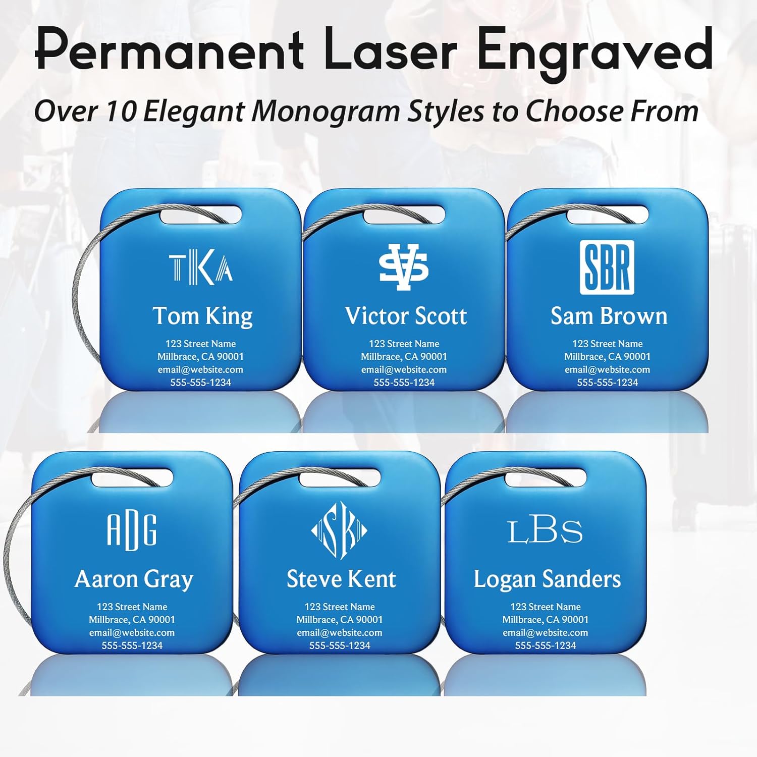 Personalized Luggage Tags for Suitcases - Stainless Steel Custom Luggage Tags for Backpacks & Bags