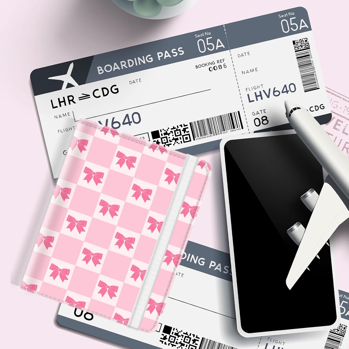 Passport Holder for Travel, Cute Passport Cover for Women Men, Waterproof PU Leather Rfid Blocking Passport Wallet with Credit Card Case for Travel Family, Boys Girls Travel Essentials