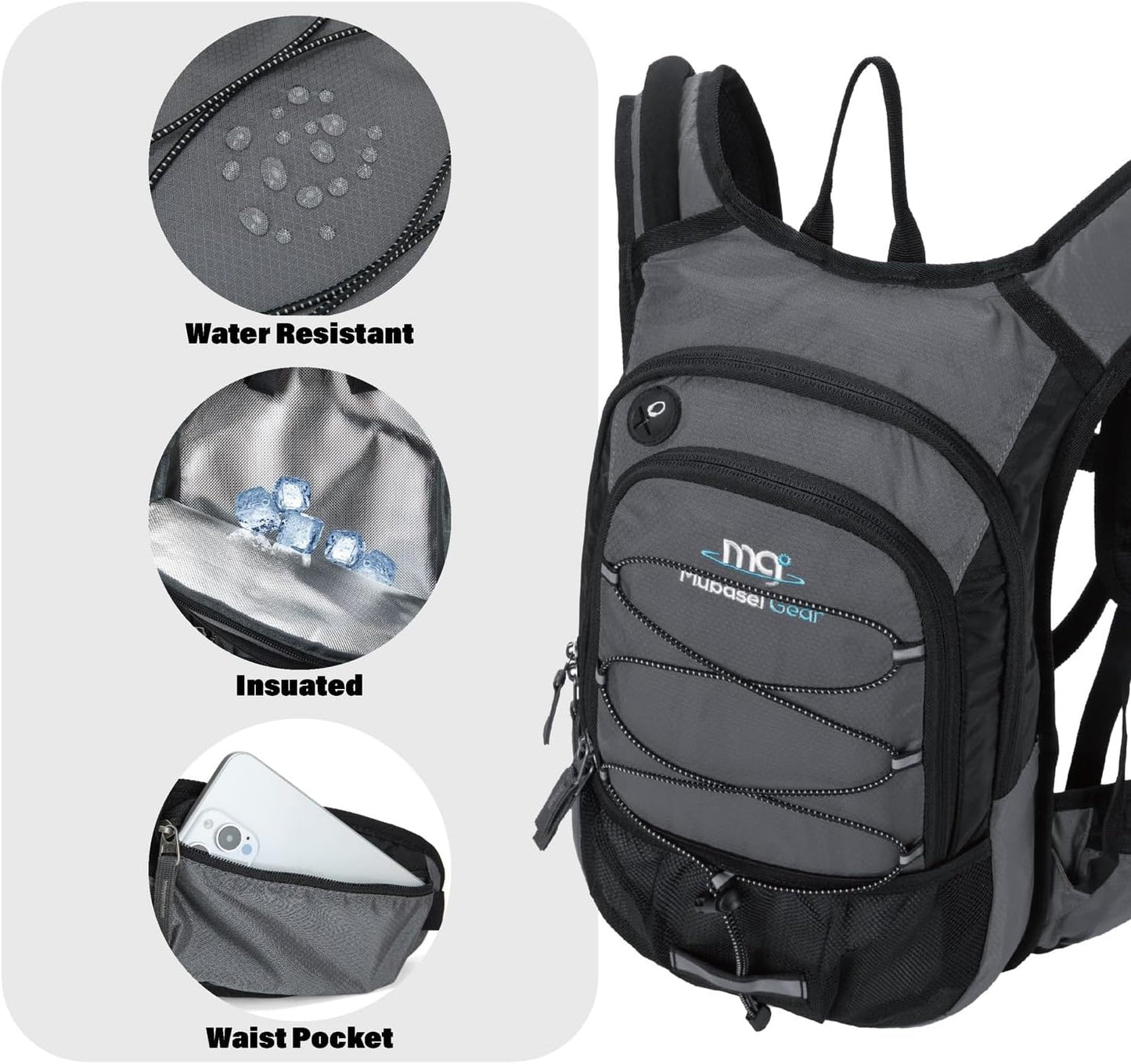 15L Insulated Hydration Backpack Pack with 2L Water Bladder Lightweight Hiking Backpack Bag for