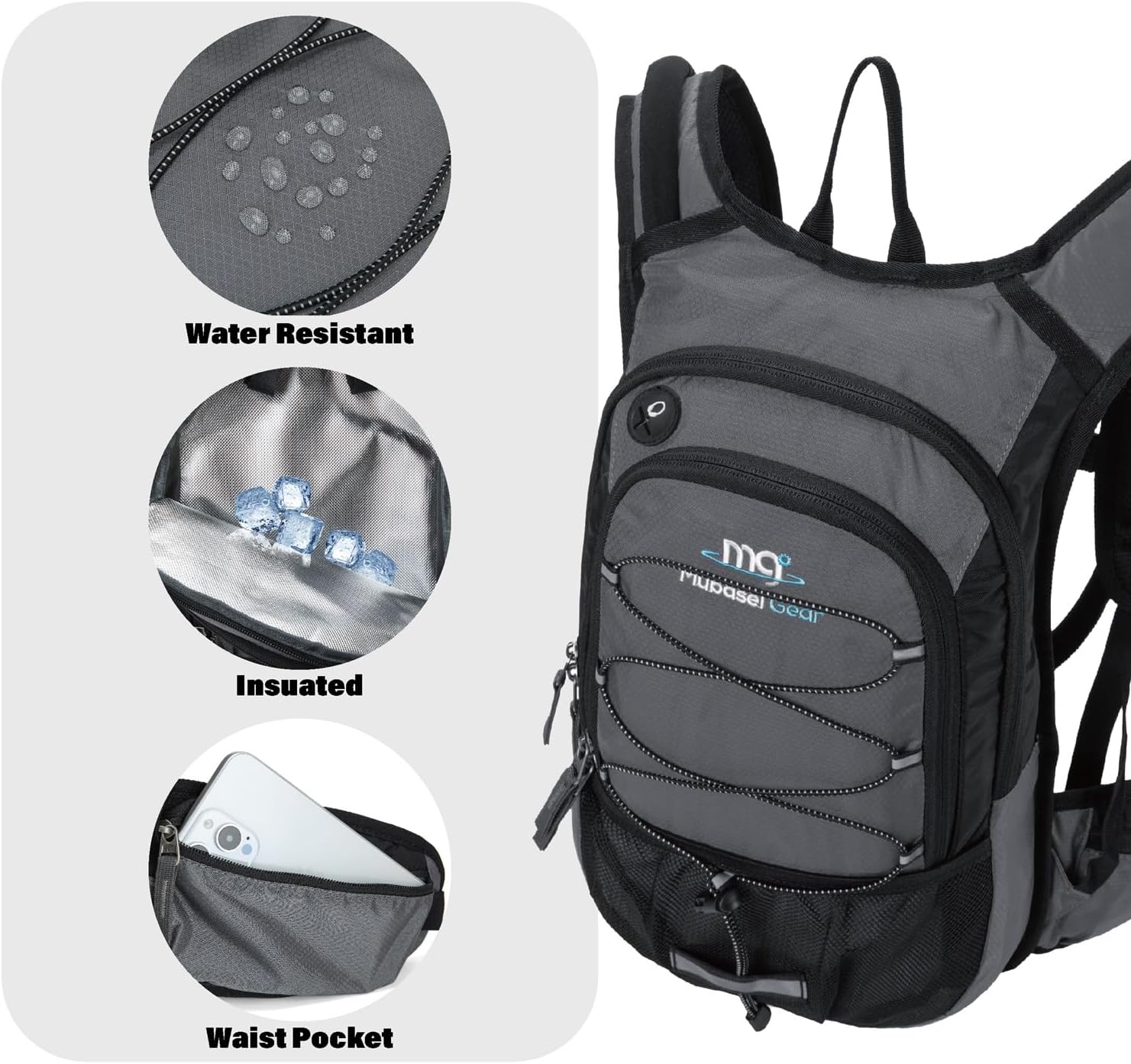 15L Insulated Hydration Backpack Pack with 2L Water Bladder Lightweight Hiking Backpack Bag for