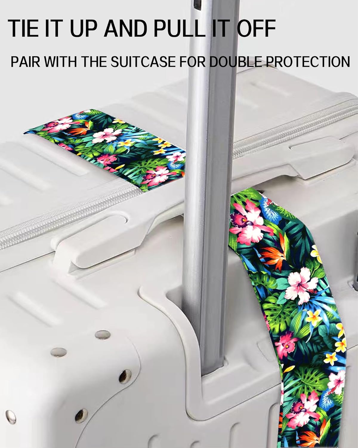 Luggage Straps for Suitcases, Adjustable Travel Belt, Durable Wide Luggage Strap, Cute Suitcase Strap Identifiers with Buckle, Bag Straps for Luggage, Colorful Leaf and Flowers