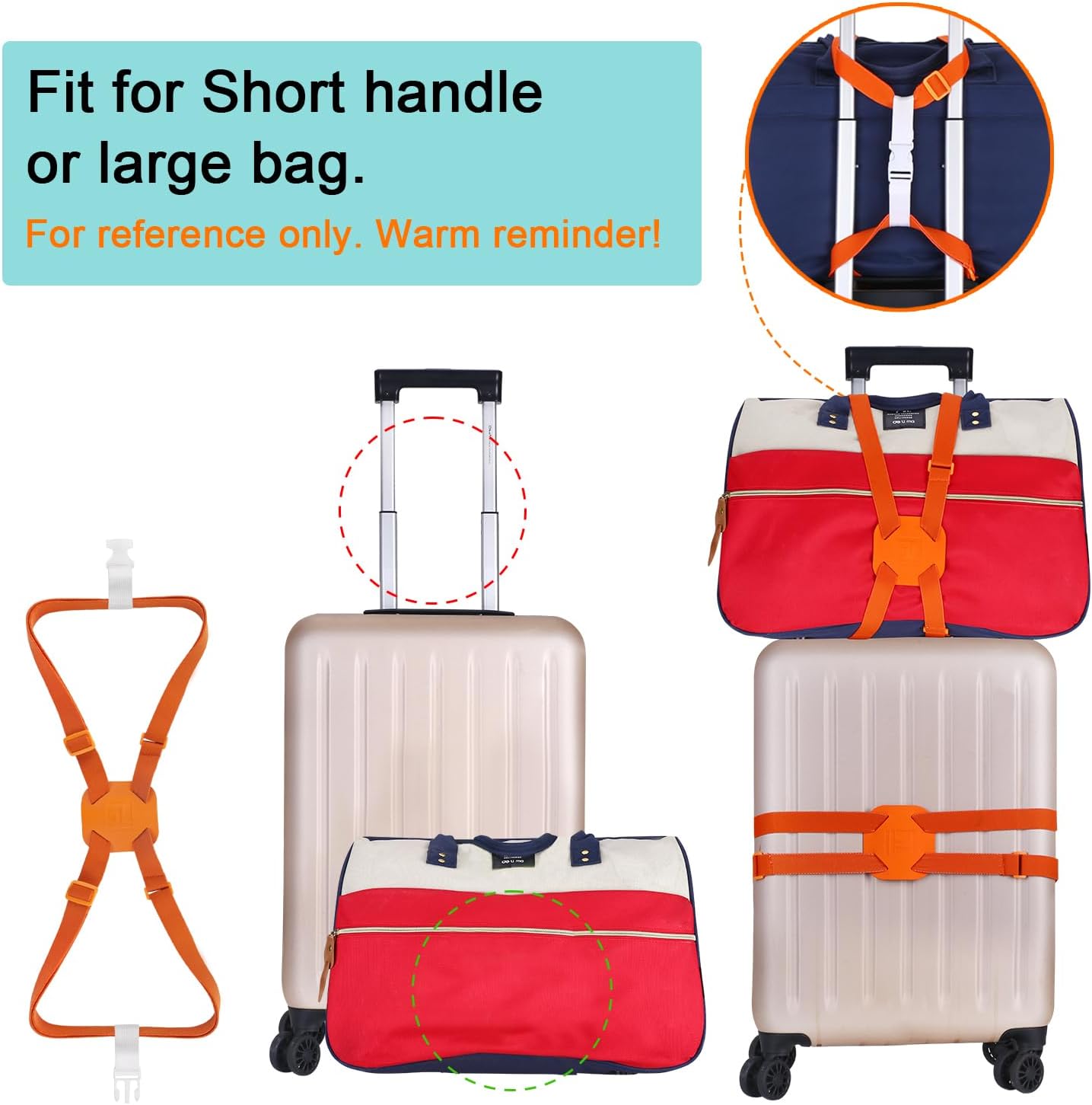 Luggage Straps Bag Bungees for Add a Bag Easy to Travel Suitcase Elastic Strap Belt (Black) …