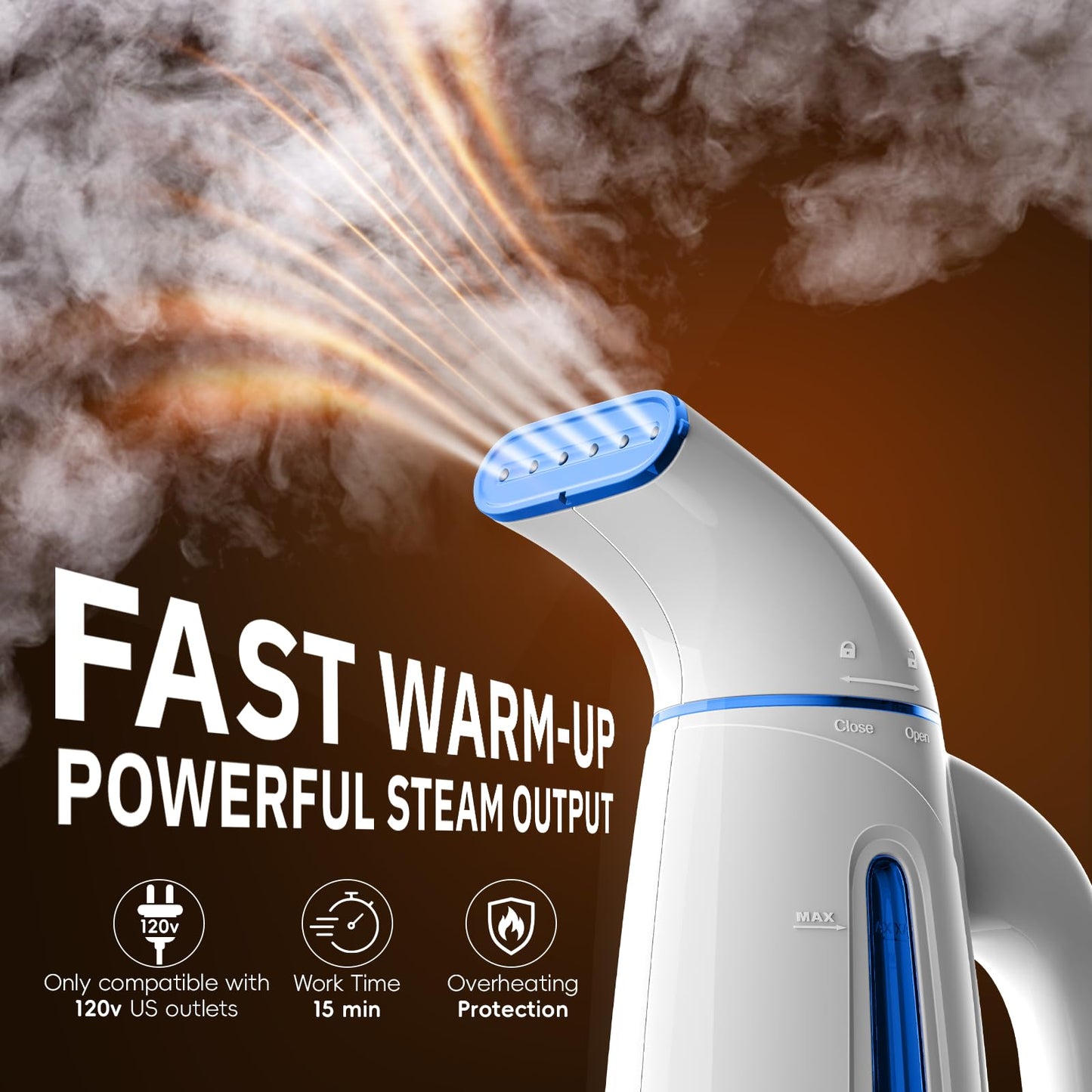 OGHom Steamer for Clothes, Handheld Clothing Steamer for Garment, 240ml Big Capacity 700W Portable