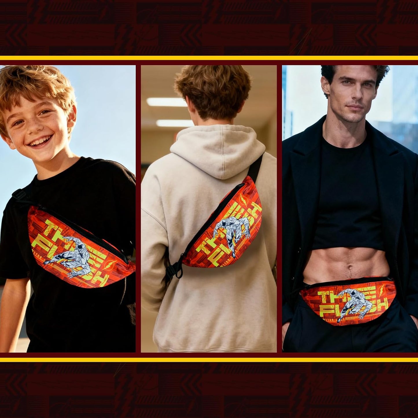 Red Fanny Pack Superhero Lightweight, Hands Free Crossbody Bag Phone Wallet Keys Bag for Christmas Birthday Gift