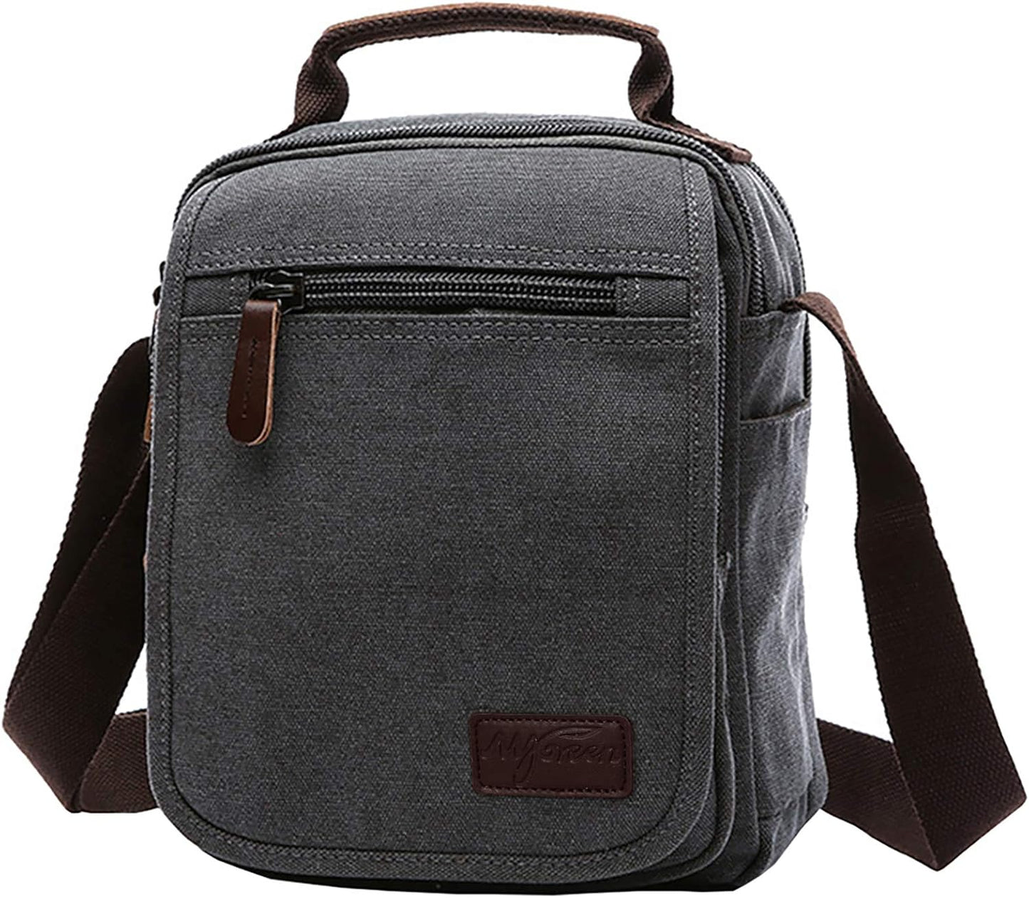 mygreen Small Canvas Crossbody Shoulder Bag Messenger Bag Work Bag