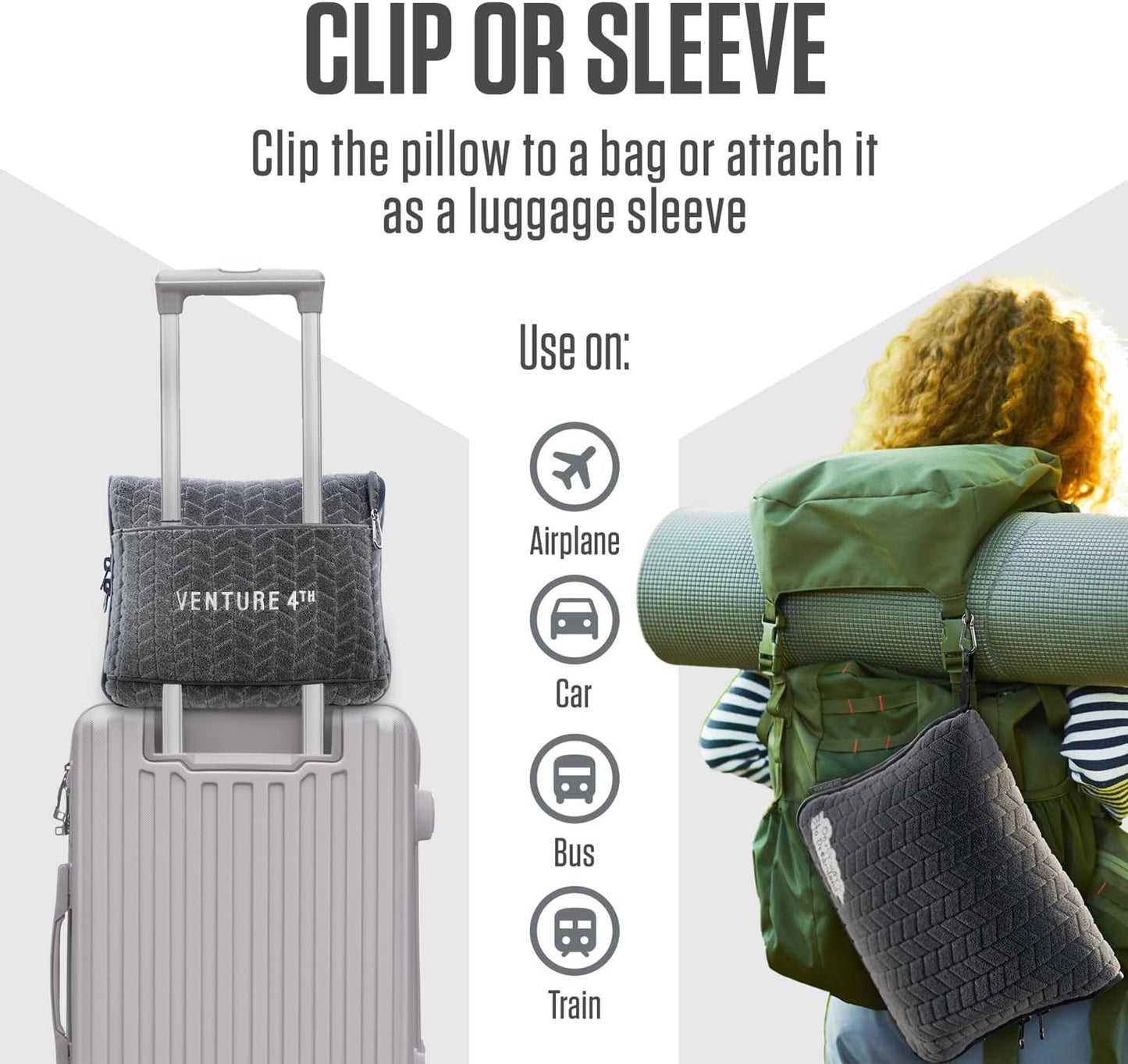 VENTURE 4TH Travel Essentials Bundle: RFID Blocking Neck Wallet & 2-in-1 Travel Blanket Pillow