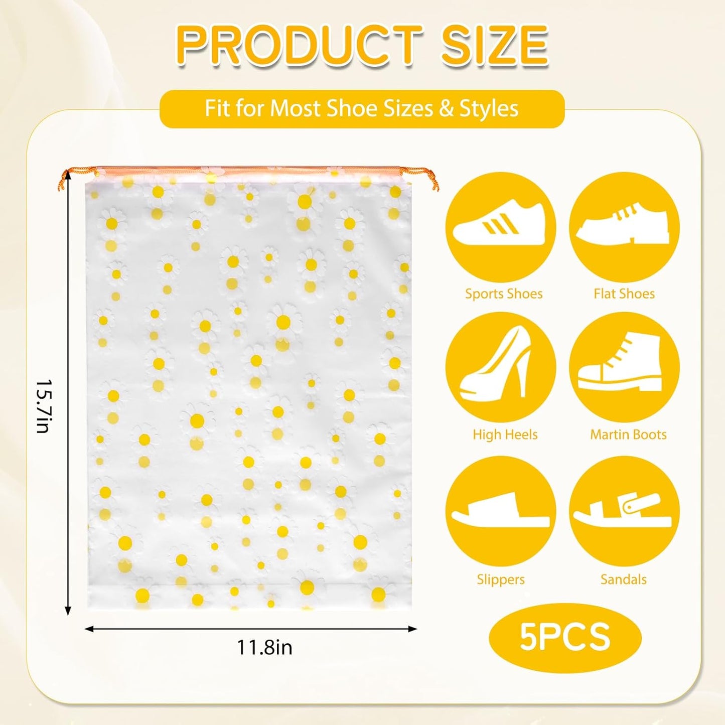 Shoe Bags for Travel, 15.7" x 11.8" Travel Shoe Bags for Packing, Large Waterproof Portable Travel Shoe Storage Bags Travel Essentials Women for and Men