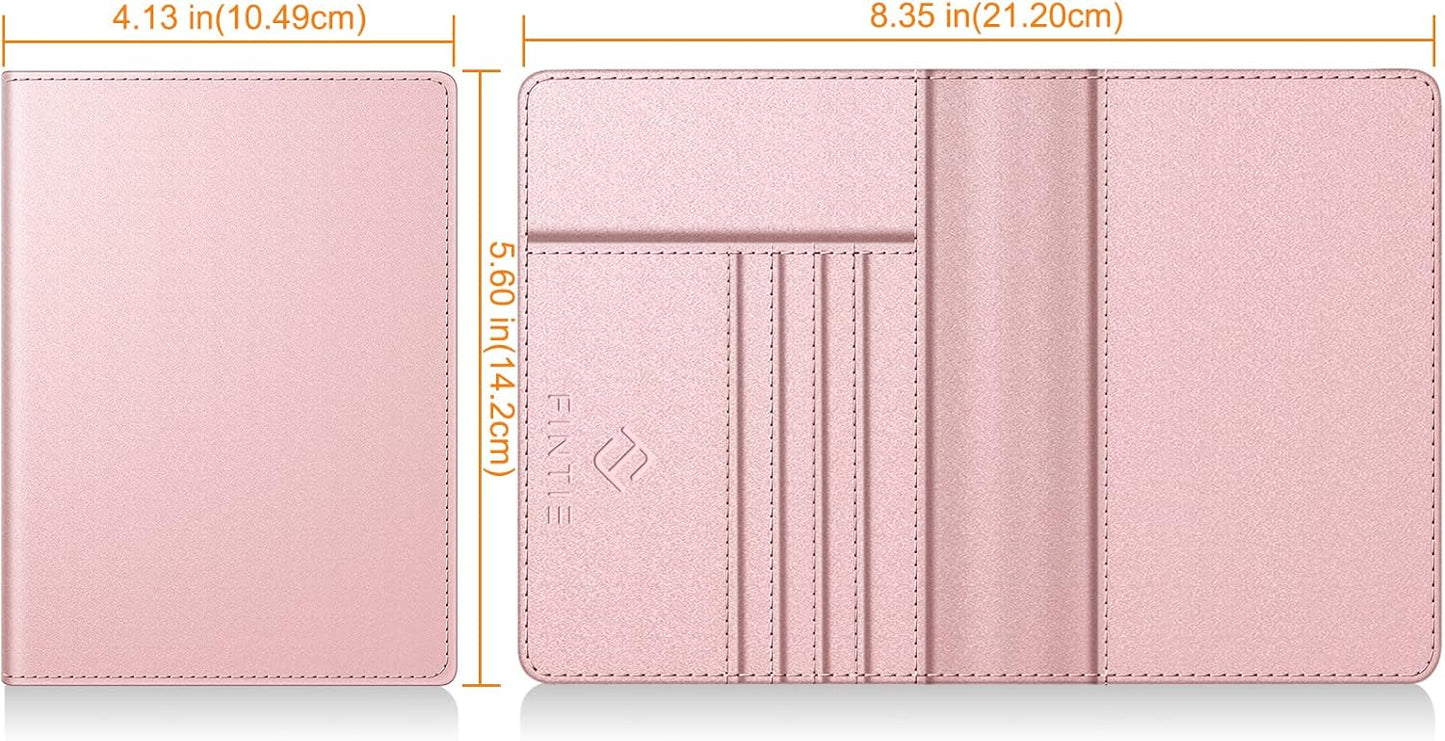 FINTIE Passport Holder, Slim Travel Wallet RFID Blocking Card Case Cover Passport Cover Protector Essentials with Credit Card Slots for Women/Men