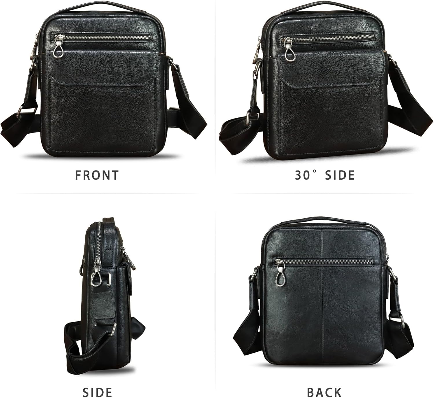 Genuine Leather Messenger Bag for Men Shoulder Crossbody Bag Vintage Man Purse Satchel Handbag