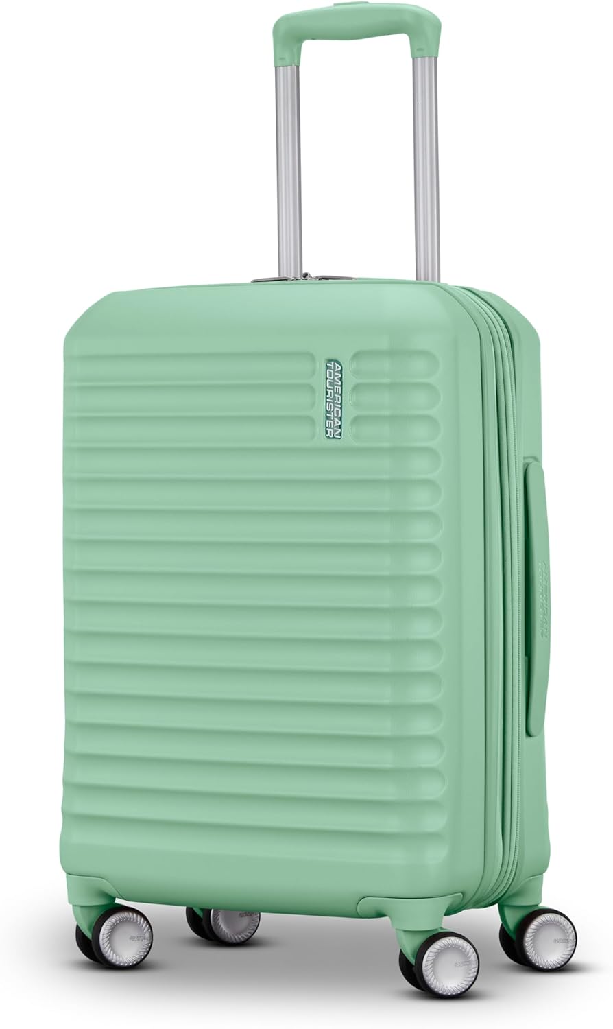 American Tourister Stratum 3.0 Carry-On Spinner, Airline Approved, Durable Hardside Luggage, Expands 1.5", RightHeight™ Adjustable Handle, Surreal Green