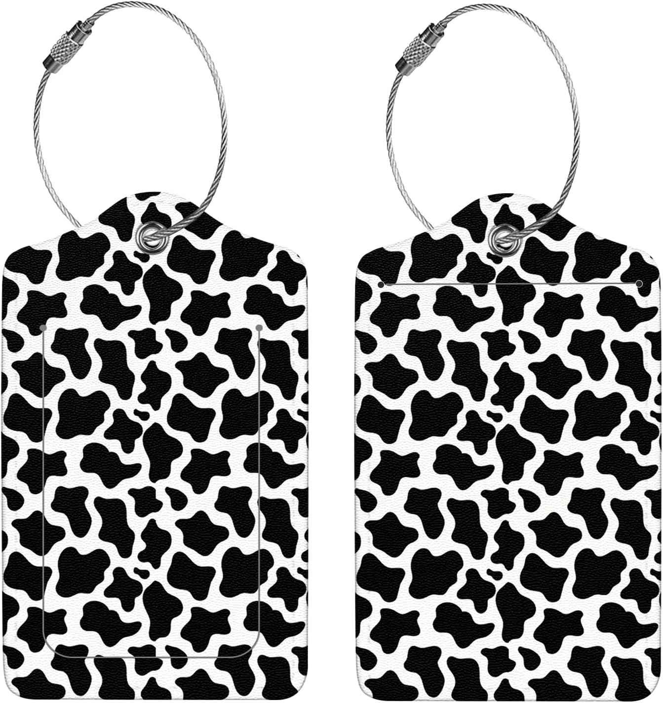 2 Pcs Luggage Tags for Suitcases, PU Leather Cruise Ship Luggage Tags with Privacy Cover Label