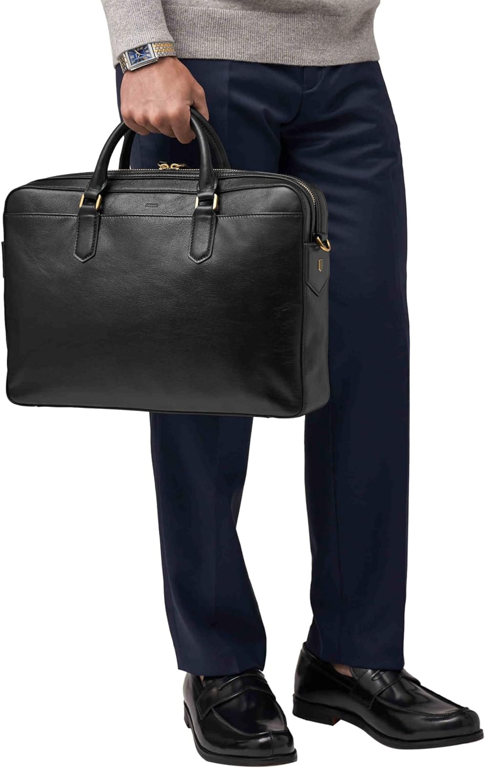 Fossil Men's Asher Leather Messenger Laptop Bag