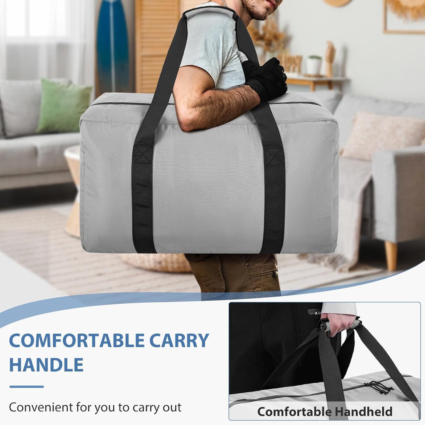 Large Travel Duffle Bag, 60L Gear Bag for Men and Women, Storage Bag Ideal for Overnight Camping and Weekend Getaways