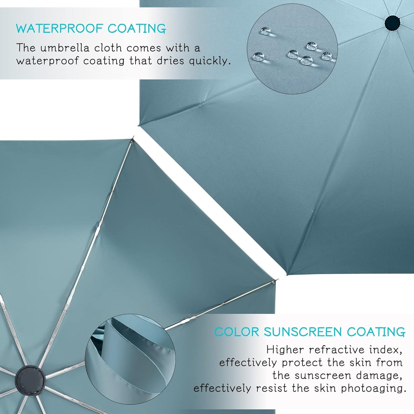 FDJASGY UV Sun Umbrella Compact Folding Travel Umbrella Auto Open Close Compact Folding Rain Umbrellas for Women Men Blocking UV 99.98%