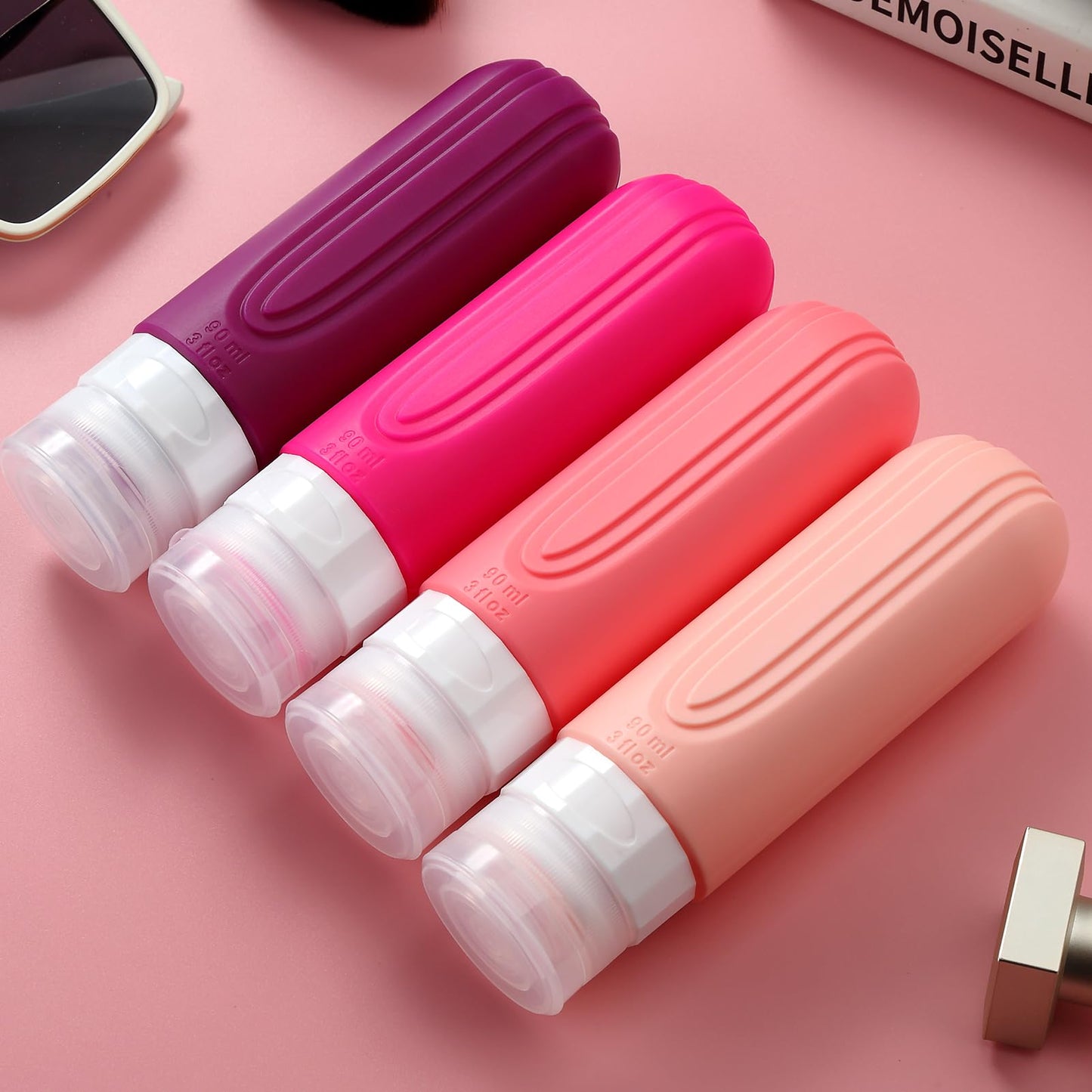 Mrsdry Travel Bottles for Toiletries, Tsa Approved 3oz Travel Size Containers BPA Free Leak Proof