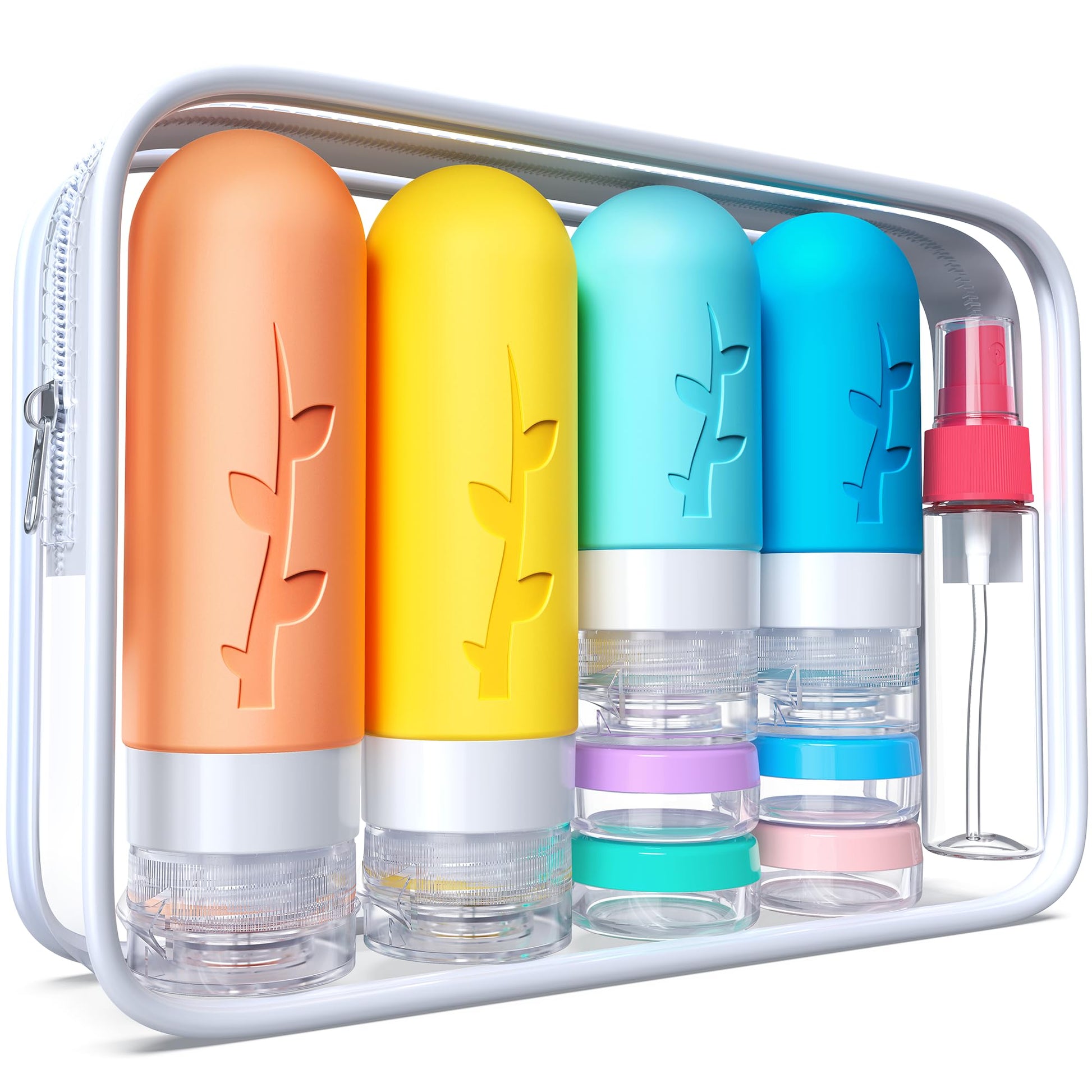 18pack Travel Bottles for Toiletries:Silicone TSA Approved-Containers for Toiletries,Leak Proof