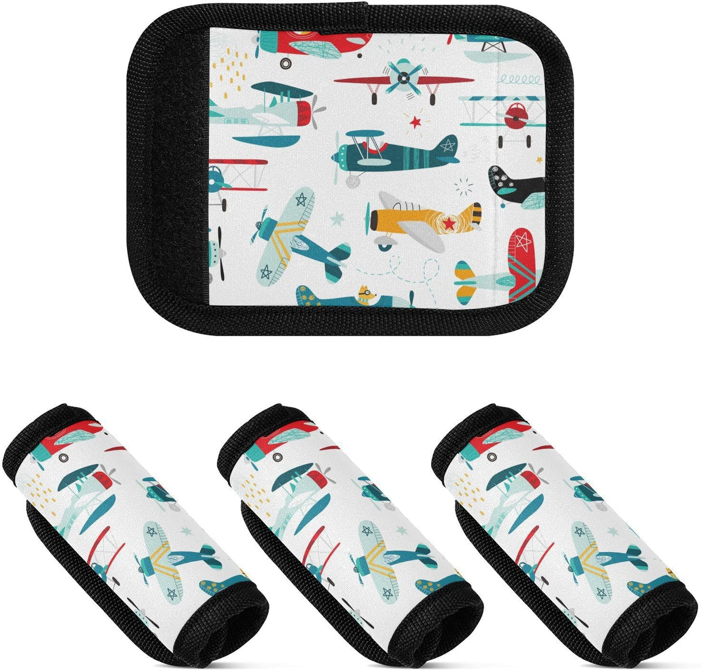Airplane 2 Pack Luggage Handle Wrap for Suitcase Luggage Identifier Travel Tags Handle Protection Sleeve Cover