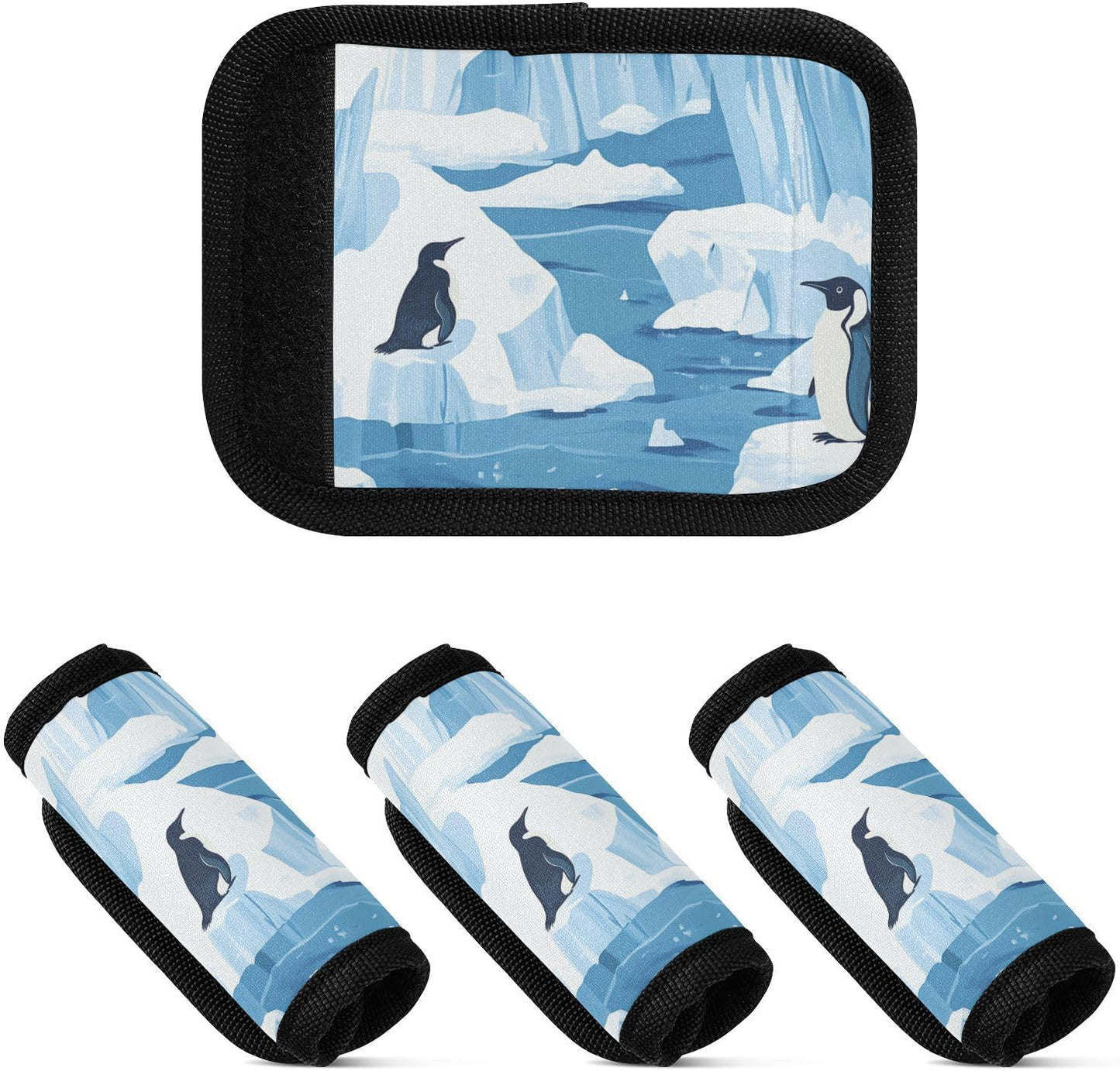 Penguins and The Arctic 2 Pack Luggage Handle Wraps Covers for Suitcase Identifiers Bag Tags Travel Accessories